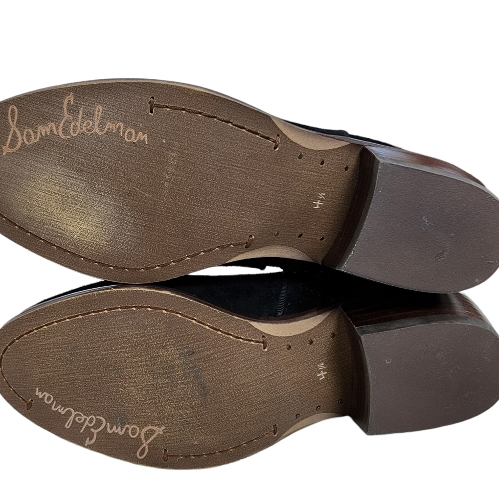 SOLD... Sam Edelman Ankle Black Suede Botti Heel Height 1.75 inches Size 4 1/2 - Picture 5 of 5